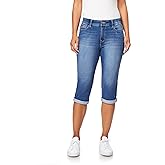 Angels Forever Young Sculpt 17" Capri for Women Figure Enhancing Stretch Denim, Mid-Rise