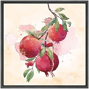 SIGNWIN Framed Canvas Wall Art Red Wonderful Pomegranate...