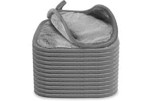 Puomue Makeup Remover Cloth 12 Pack, Ultra Soft and Reusable Microfiber Makeup Remover Towels for All Skin Types, Perfect Face Towels for Women, 6 Inch X 6 Inch, Grey