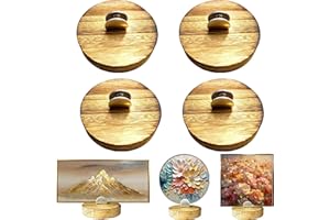 4 Pcs Premium Wood Adjustable Stained Glass Display Stands Tabletop Easels, Upright Book Display Holder for Tile, Photo Album