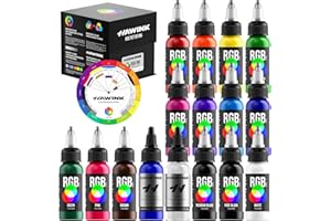 HAWINK Tattoo Ink Set 1OZ 14 Colors Ink and 2 Color Mixing Solution Upgraded Version Tattoo Supply TI205-30-16