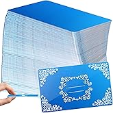weparmeety 100 Pcs Metal Engraving Blanks Aluminum Sheet Laser Engraving Business Card Multipurpose DIY Gift Cards 86 x 54 x 0.45 mm (Blue)