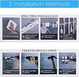 Hejo Mop and Broom Holder Wall Mounted 6 Racks 3 Hooks Heavy Duty Grey view 7