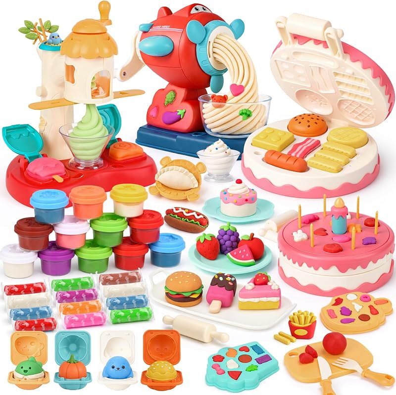 Dreamon 3 in 1 Play Color Dough Set Ice Cream Noodle Hamburger Maker