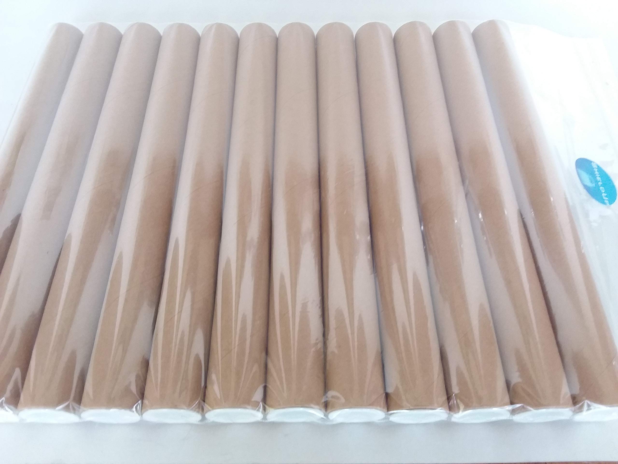 CyberSunrise 14 x ShieldUp Strong Cardboard Postal Tubes | 25mm Diameter by 330mm Long