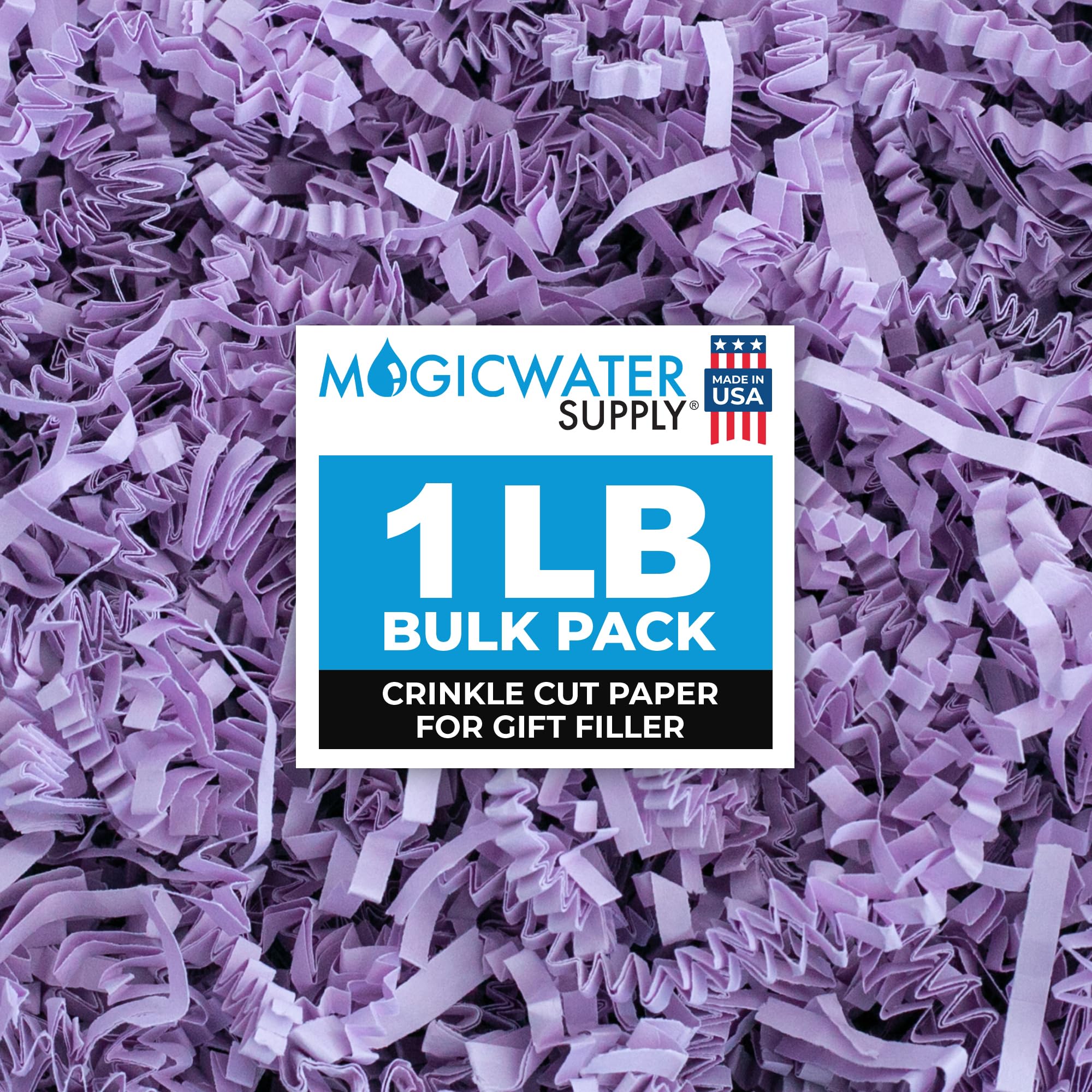 MagicWater Supply - 1 LB - Lavender - Crinkle Cut Paper Shred Filler great for Gift Wrapping, Basket Filling, Birthdays, Weddings, Anniversaries