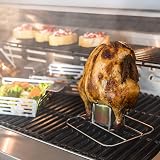 Char-Broil Grill+ Beer Can Chicken Rack Stainless Steel 140 018 Weber Kettle view 5