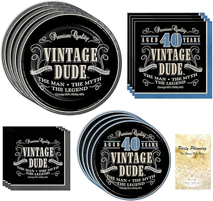 Amazon Com 40th Birthday Party Supplies Vintage Dude Design