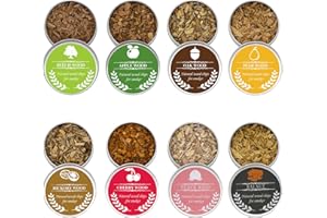 AICNLY Wood Chips for Cocktail Smoker, 8 Flavors Natural Wood Chips for Old Fashioned Drink, Whiskey, & Bourbon, Beef, Pork, Chicken, Fish, Smoked Drinks and BBQ