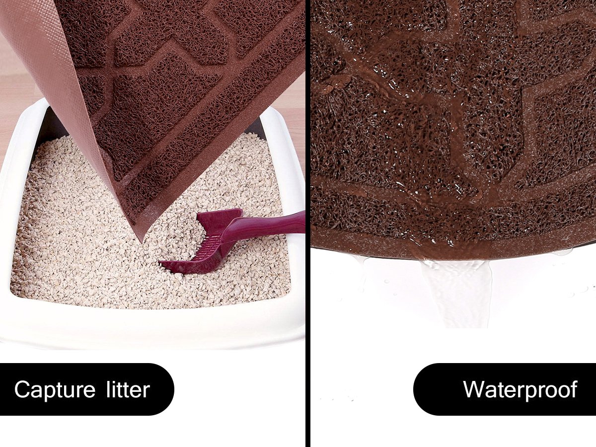 Cat Litter Mat Dog Bowl Mat for Litter Box Waterproof PVC Material for Scatter Control Non-Slip Absorbent Pet Food Mat for Cats or Dogs