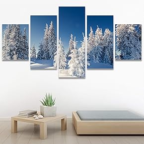 SIGNWIN 5 Panel Canvas Wall Art Modern Art...