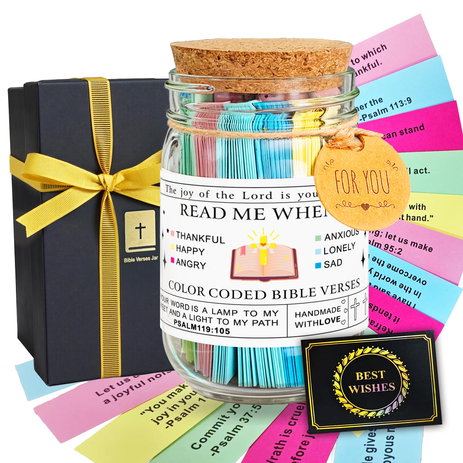 Bible Verse Jar - Catholic Gifts of Faith, Read me when - Prayer Jar for Daily Encouragement, Inspiration & Comfort | Christian Gifts for Women, Men, Teens, Friends