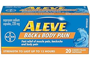 ALEVE Back and Body Pain Relief, Clinically Proven, Fast-acting, Long-lasting, Naproxen Sodium 20 count