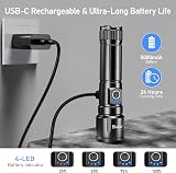 Blukar LED Flashlight Rechargeable 5000mAh IP67 Waterproof 5 Modes view 6