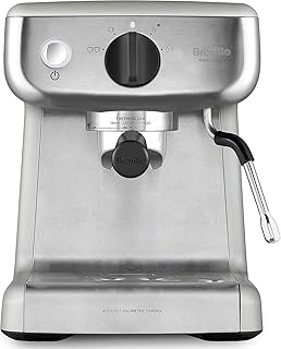 Breville Barista Mini für Espresso, Latte & Cappuccino| 2 L Wassertank | Milchschäumer | italienische Pumpe mit 15 bar | Edelstahl | Silber VCF125X
