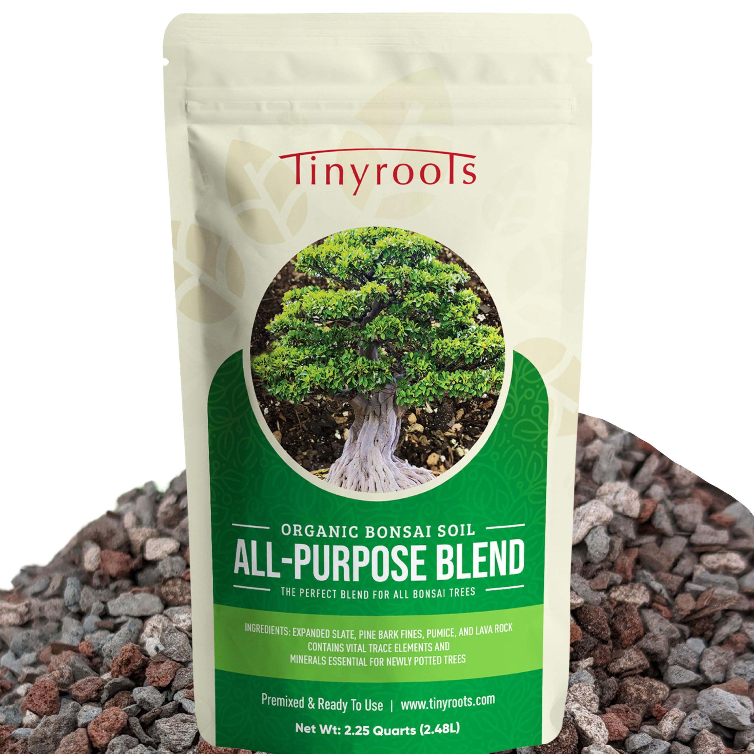 Photo 1 of **HALF BAG**Bonsai Soil Mix by Tinyroots - All Purpose Bonsai Soil Mix Ready to Use Blend, Used for All Varieties of Bonsai Trees, 2.25 Quarts