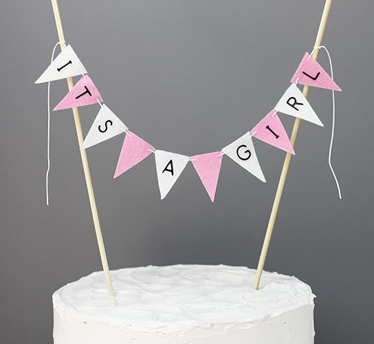 Amazon Com Pink And White It S A Girl Felt Cake Bunting Banner Amazon Com Pink And White It S A Girl Felt Cake Bunting Banner