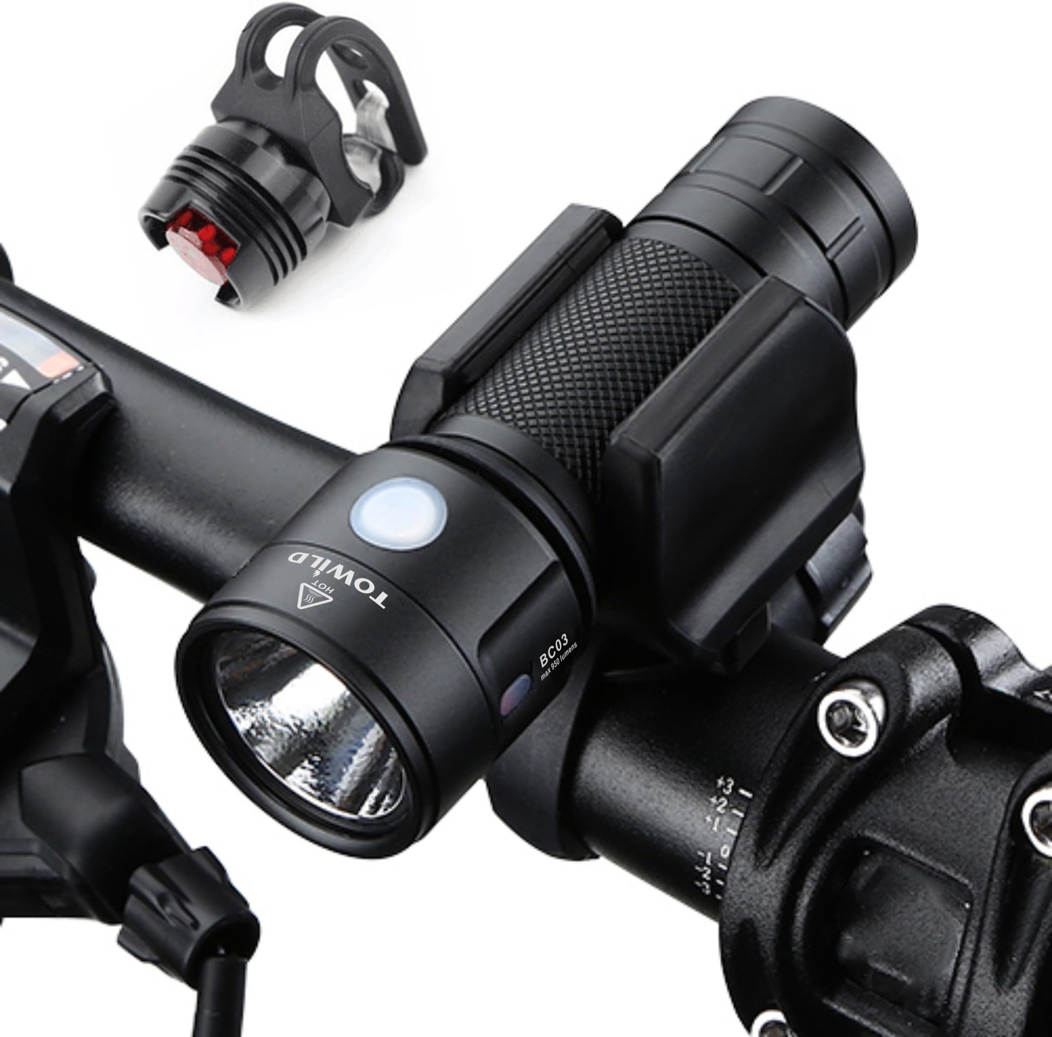 TOWILD 15% Discount Bike Flashlight Lights Front and Back BC03 Mountain Bike Light Taillight Free Water Resistant for Mountain Road Commute Camping Easy to Install