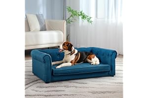 Chorlenimi Dog Couch Bed for Large Dogs Up to 60 lbs,Memory Foam Dog Sofa Bed Medium Size,Pet Couch with Legs for Large Dogs (Blue, 38.9'')