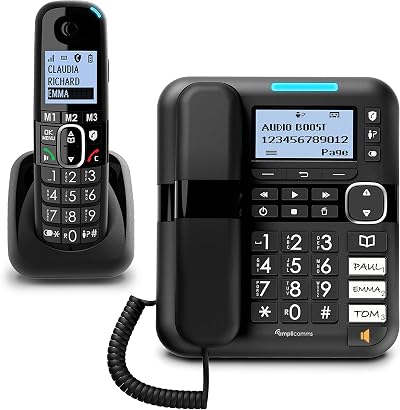 Amplicomms BigTel 1580 Corded Big Button Phone with Answering Machine