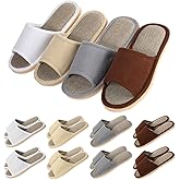 Mepase 8 Pairs Disposable House Slipper for Guests Open Toe Breathable Slippers Spa Slippers Comfortable Indoor Home Slipper
