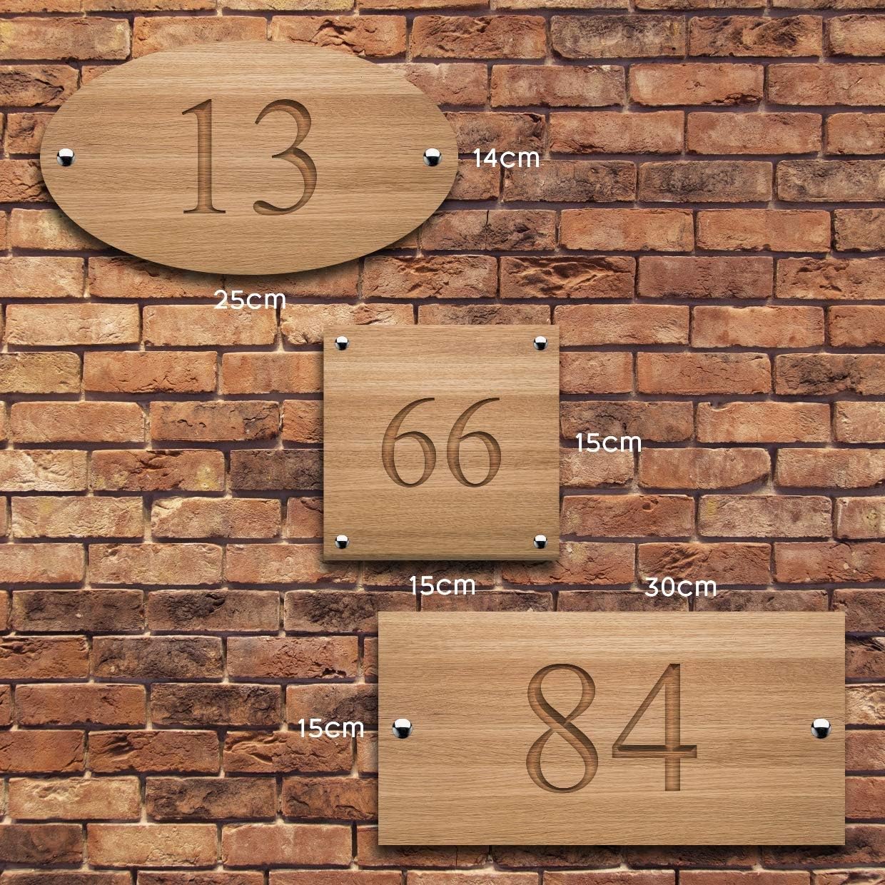 Active Window Films Personalised House Sign, V Carved, Custom Engraved Front Door Wood Number Plaque