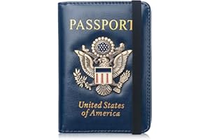 Coowayze Passport Holder Wallet for Travel Men Women RFID US Passport Cover Case, Waterproof Leather Passport Book Protector with Vaccine Card Slot Travel Document Organizer