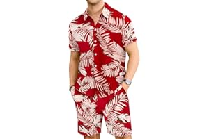 TURRLUDY 2 Piece Hawaiian Outfit Vacation Short Sets Tropical Shorts Set Outfits Casual Breathable Beachwear