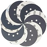 5 inch Wet Dry Sanding Discs Hook & Loop 60 pcs, 400 600 800 1000 1500 2000 Grit Silicon Carbide Orbital Sander Sandpaper, As