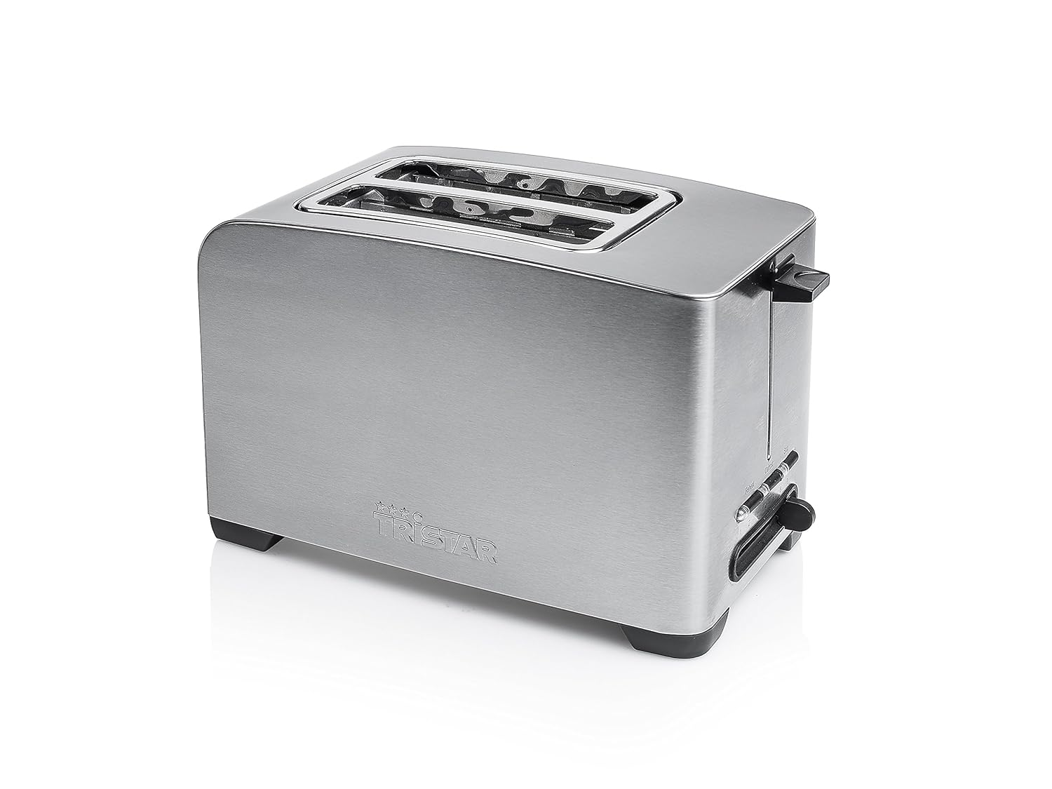 Tristar BR Tostadora con carcasa de acero inoxidable ranuras y soporte para