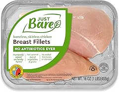 Just Bare® Natural Fresh Chicken Breast Fillets | No Antibiotics Ever | Boneless | Skinless | 1.0 LB