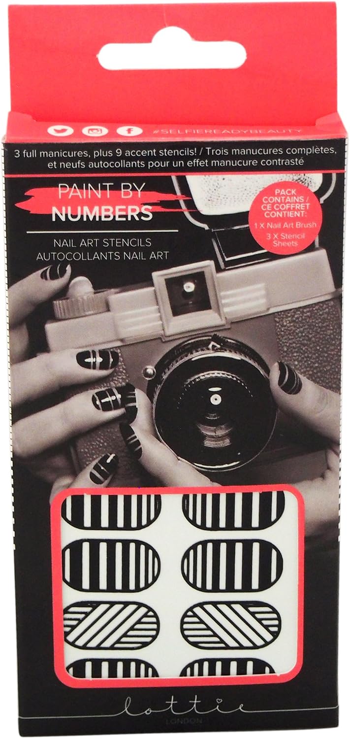 Lottie Nail Art Stencils Paint By Numbers, White