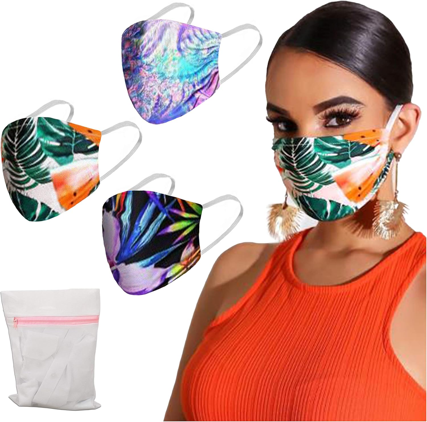 Face Masks Washable UK Designer Patterned Face Covering for Women