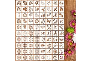 Felixcraft Stencils for Painting, 80PCS 3 Inch Plastic Small Stencils for Crafts Reusable, Rock Painting Stencils, Various Painting Stencils for Home Decor & DIY Projects