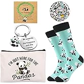 Farmansion Panda Gifts for Women,5pcs Gifts Set for Panda Lovers,Birthday Present with Canvas Funny Novelty Socks,50pcs Stickers For Daughter,Sister,Friends