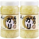 YUHO Pickled Sushi Ginger 24 Oz Japanese White Gari Sushi Ginger Fat Free, Sugar Free, Kosher, BRC, No MSG, Low cal – 2 Jars