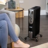 Russell Hobbs 2kW Oil Filled Radiator 9 Fin Portable Heater Black -AZ view 7
