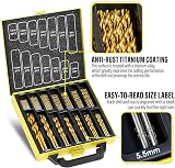 TOPEC 108pc HSS-Titanium Drill Bit Set 1.5-10mm 14 Sizes Self-Centring 118° Tip view 7