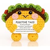 JoycuFF Birthday Gifts Positive Crochet Taco, Valentines Day Emotional Support Taco, Graduation Anniversary Thanksgiving Birthday Gift for Women Men Son Mom Daughter Granddaughter