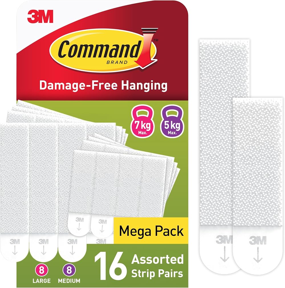 Command Picture Hanging Strips Value Pack Medium & Large 16+16 Strips