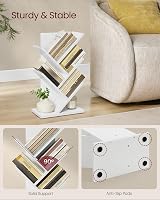 VASAGLE CUSTOS Tree Bookshelf Modern Floor Standing 17.2x30x51 cm Cloud White view 4