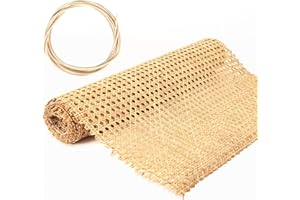 SINNSIDELIN 14" Width Cane Webbing Rattan Webbing Roll 3.3Ft Natural Rattan Caning Material for Cabinet,Chair,Furnitur,with 3/7.5" Groove Chair Caning