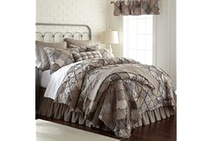 Donna Sharp King Quilt - Smoky Mountain Cotton Pieced Patchwork Contemporary Quilt - Machine Washable