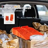 DURHAND 2 Pack Car Ramps 5 Ton Heavy Duty Plastic Vehicle Ramp Orange 91x30x21cm view 5