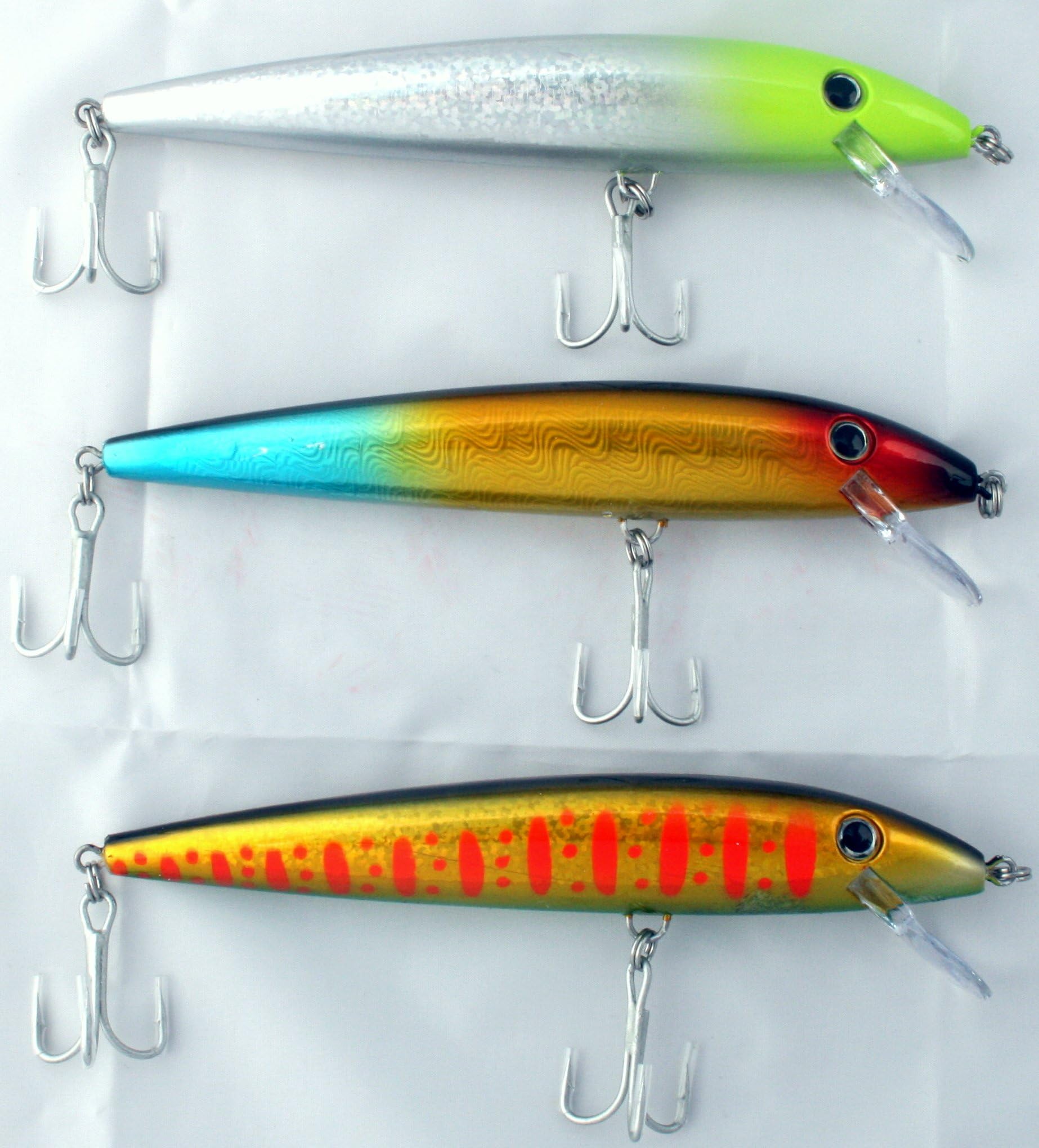 3 NEW 7 INCH MUSKY MUSKIE LURES CRANKBAIT RATTLE CATFISH NORTHERN PIKE Silver