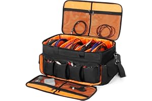 IBVIVIC Large Gig Bag Cable File Bag With Adjustable Dividers Dj Cable Gig Bag for Cables, Cords,DJ Gear,Musicians Accessories 20 inch