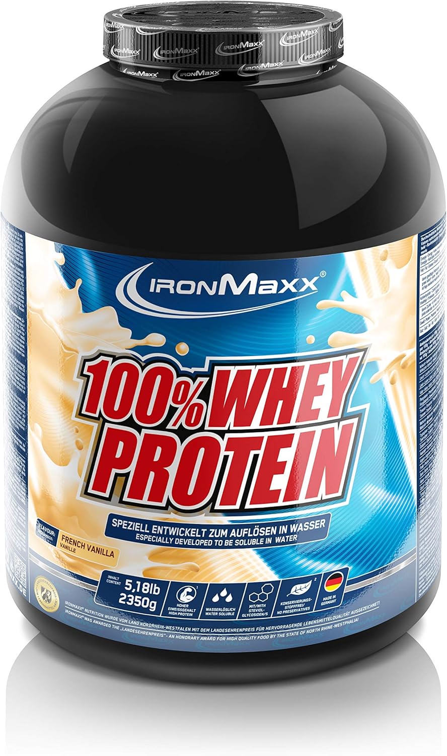 IronMaxx 100 Whey Proteinpulver Vanille Eiweißpulver Whey für Proteinshake Wasserlösliches