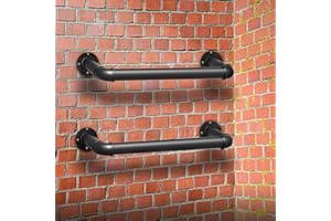 CVTER 1-Rung Wall Mounted Ladder, Heavy-Duty Metal 1FT Egress Window & Loft Ladder for Basement, Attic Bunk Bed, Fire Escape - 700LBS Load, Matte Black-2PCS