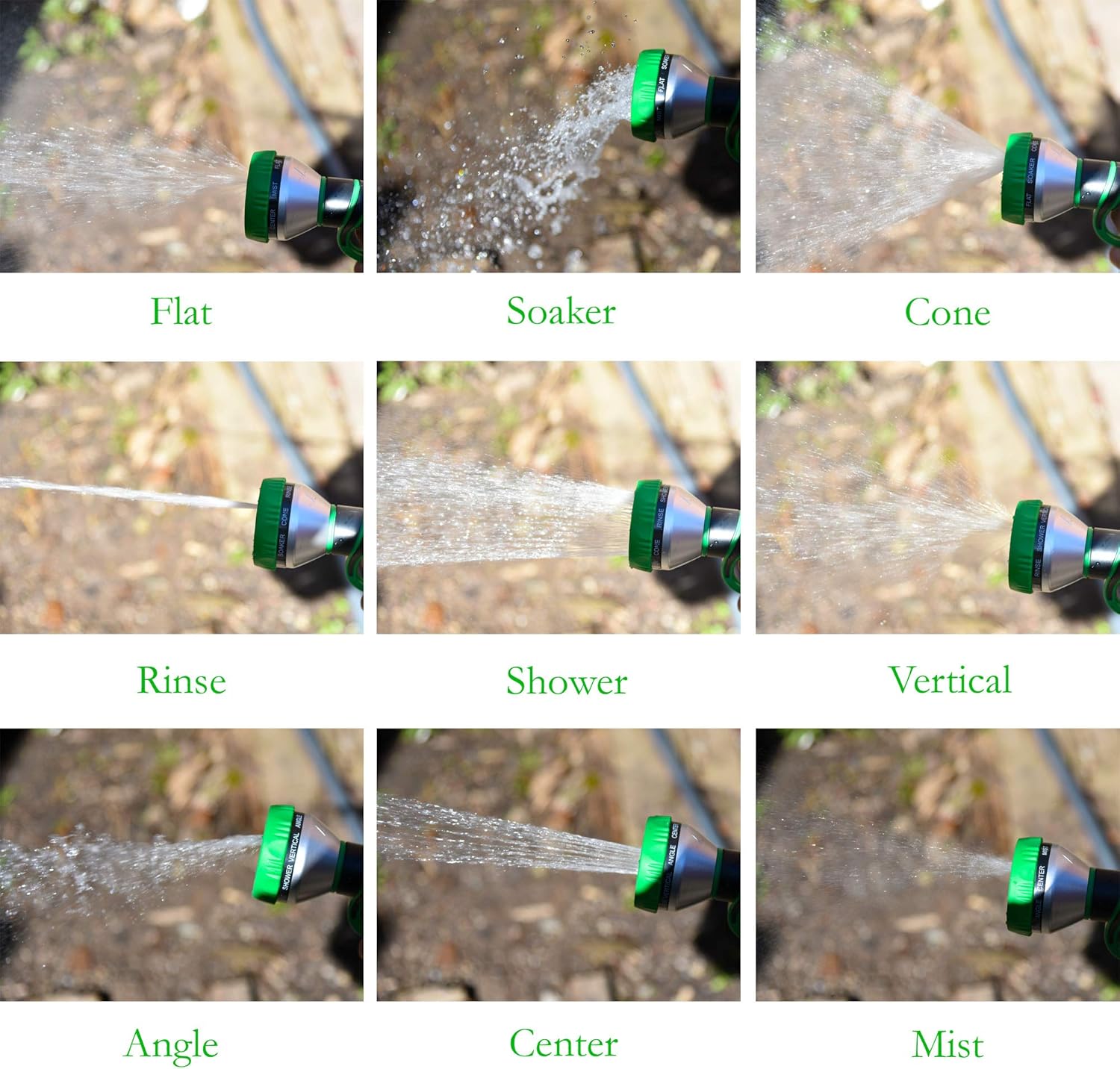 ikris One-Touch Lever Garden Hose Nozzle 9 Pattern Sprayer : Garden & Outdoor