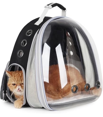Mochila Transportadora Para Mascotas | Cápsula Transparente Aprobada Por Aerolíneas - Para Gatos Y Perros Pequeños